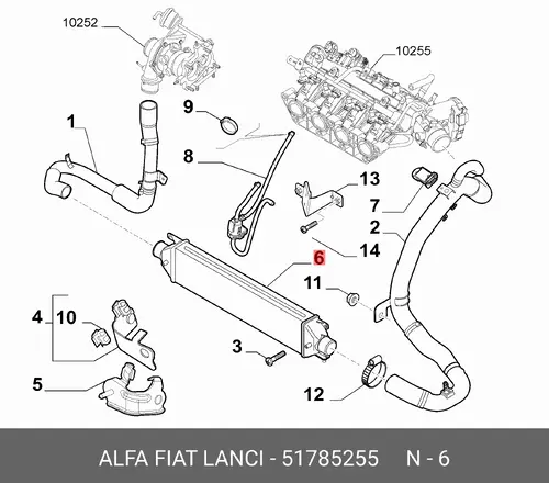 Интеркулер FIAT 51785255