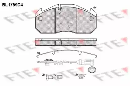Тормозные колодки дисковые FTE BL1759D4