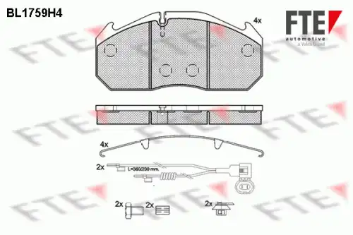Тормозные колодки дисковые FTE BL1759H4