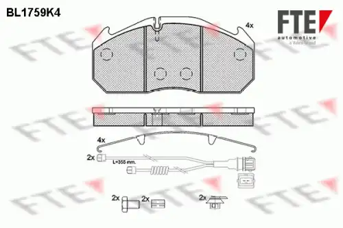 Тормозные колодки дисковые FTE BL1759K4