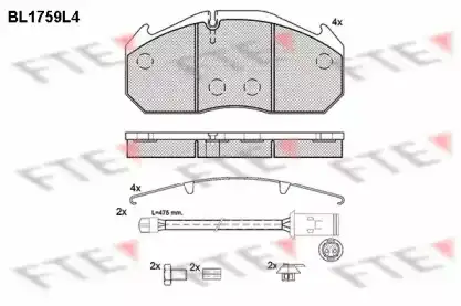 Тормозные колодки дисковые FTE BL1759L4