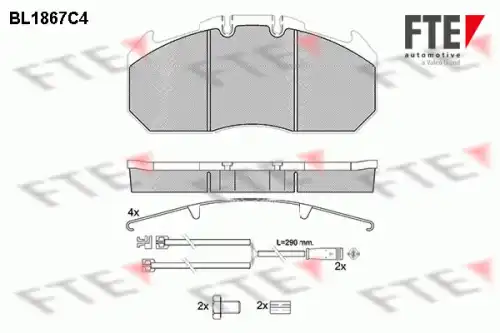 Тормозные колодки дисковые FTE BL1867C4