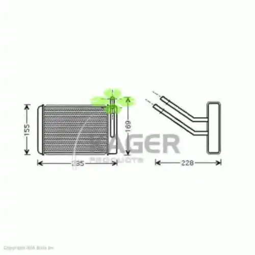 Радиатор печки KAGER 32-0254