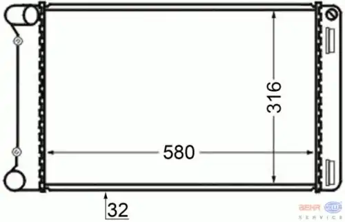 Радиатор системы охлаждения двигателя HELLA 8MK 376 704-641