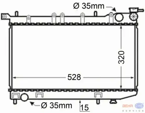 Радиатор системы охлаждения двигателя HELLA 8MK 376 704-741