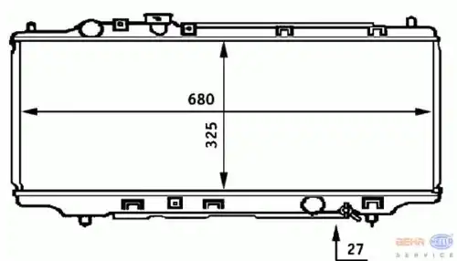 Радиатор системы охлаждения двигателя HELLA 8MK 376 706-701