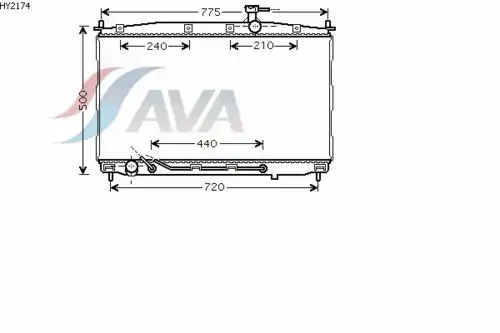 Радиатор системы охлаждения двигателя AVA HY2174