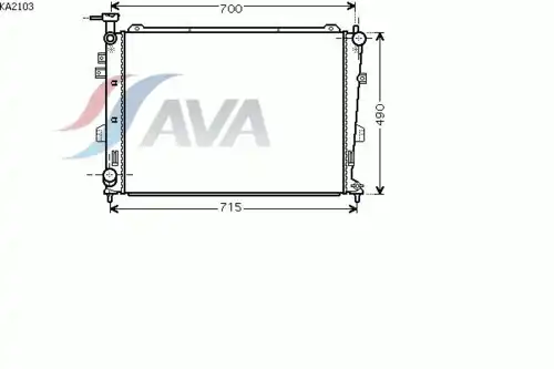 Радиатор системы охлаждения двигателя AVA KA2103