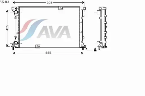 Радиатор системы охлаждения двигателя AVA RT2313