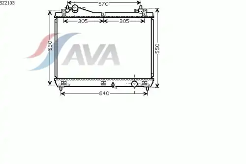 Радиатор системы охлаждения двигателя AVA SZ2103