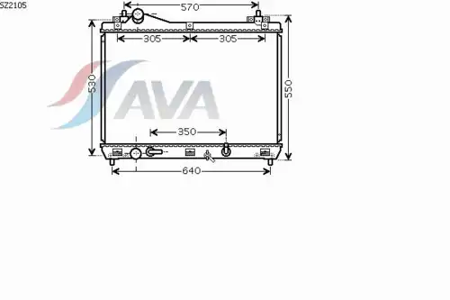 Радиатор системы охлаждения двигателя AVA SZ2105