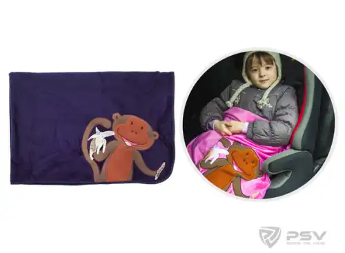 114402 Плед - подушка Little Car - Monkey 100х80 синий