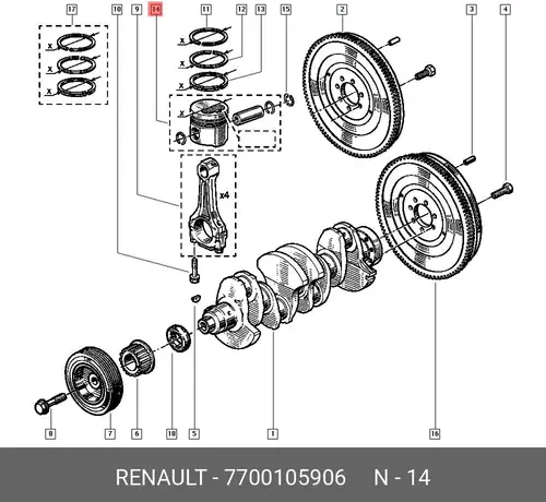 Термостат системы охлаждения RENAULT 7700105906