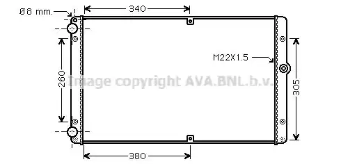 Радиатор системы охлаждения двигателя AVA VNA2245