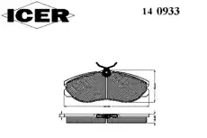 Тормозные колодки дисковые ICER 140933
