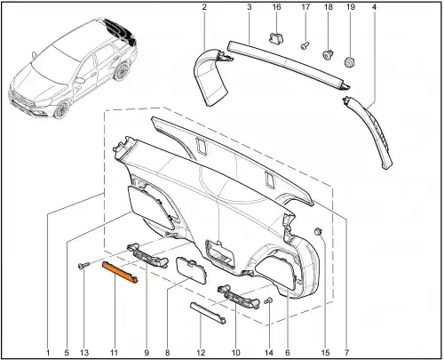 Ручка двери LADA 8450031630