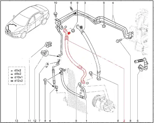 8450008024 Трубопровод компрессора Lada Vesta Lada