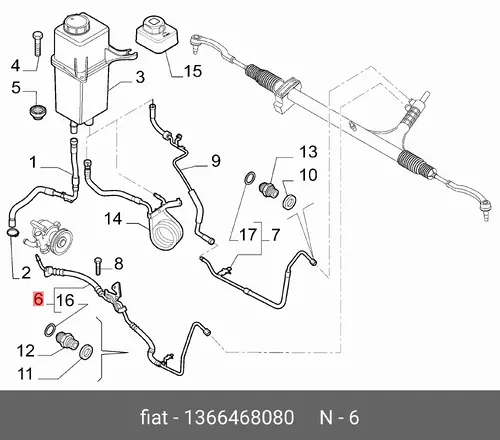 Шланг ГУР LANCIA 1366468080