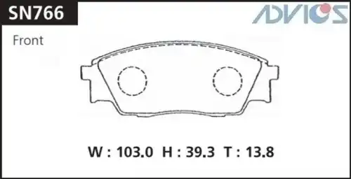 Колодки дисковые SN766 ADVICS