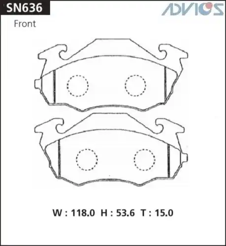 Колодки дисковые SN636 ADVICS