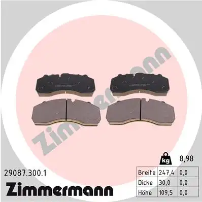 Тормозные колодки дисковые ZIMMERMANN 29087.300.1