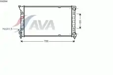 Радиатор системы охлаждения двигателя AVA VW2066