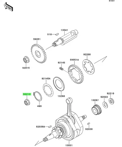 ГАЙКА 922101163 KAWASAKI