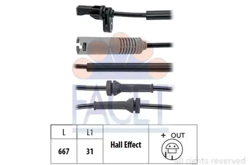 Датчик ABS FACET 210076