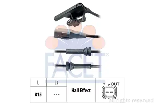 Датчик ABS FACET 210028