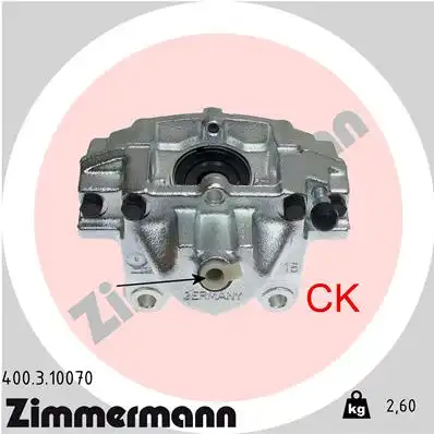 Суппорт тормозной ZIMMERMANN 400.3.10070