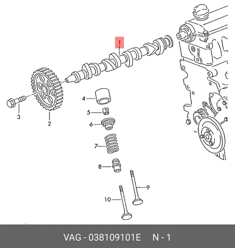 Распредвал VAG 038 109 101 E