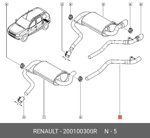 ТРУБА ВЫХЛОПНАЯ 200100300R RENAULT