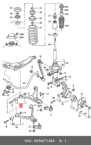 рычаг правый Audi 895 407 148 A VAG
