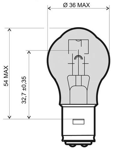 Автолампа BA20d RMS 246510319 S2 12