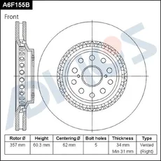 Тормозной диск ADVICS A6F155B