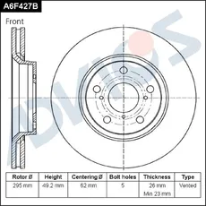 Тормозной диск ADVICS A6F427B