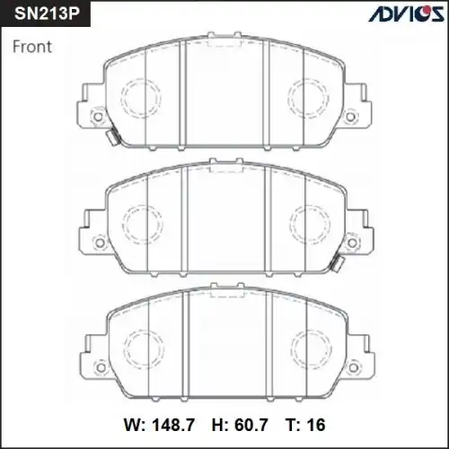 ДИСКОВЫЕ ТОРМОЗНЫЕ КОЛОДКИ ADVICS SN213P