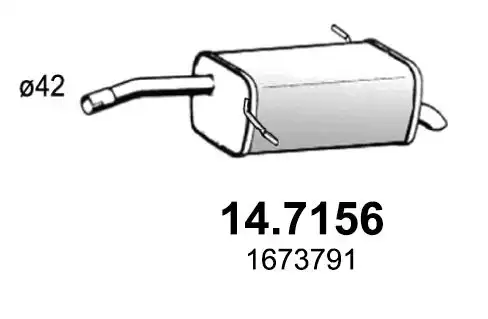Глушитель задняя часть 147156 ASSO