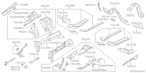 Кронштейн крыла 51234FL0509P SUBARU