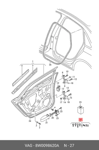Кт элементов креп 8W0098620A VAG