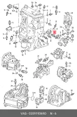 датчик температуры охлажд.жидкости VW 035919369D VAG