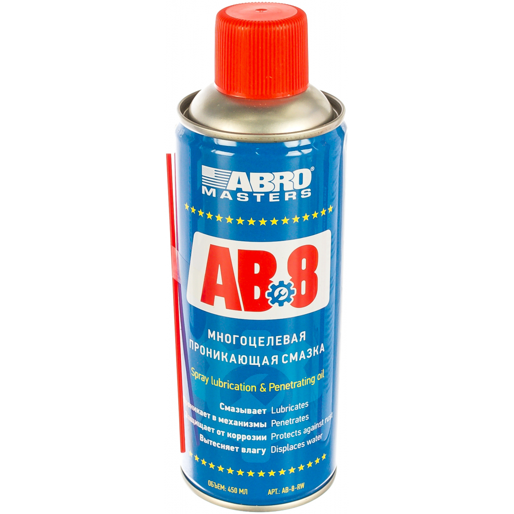 Смазка аэрозольная ABRO AB-8-RW проникающая универсальная 0.45 л