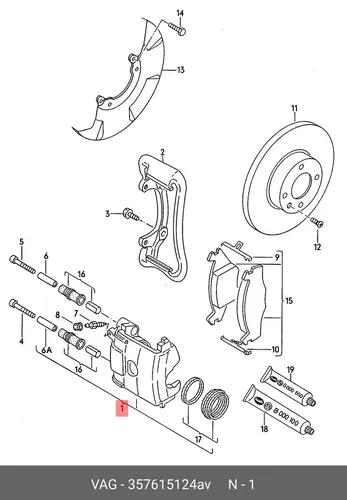КОРПУС 357 615 124 AV VAG