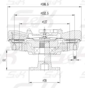 Вискомуфта привода вентилятора SK714001702 S&K