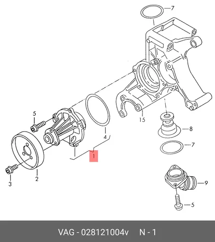 помпа Audi 028 121 004 V VAG