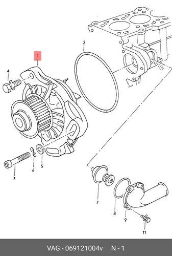 помпа Audi 069 121 004 V VAG