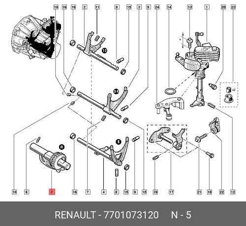 Шестерня КПП RENAULT 7701073120