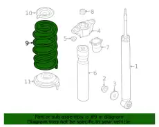SPRING,COIL-REAR KB8B28011A MAZDA