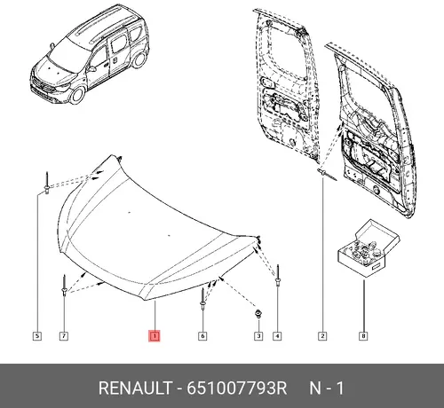 КАПОТ (МЕТ) 651007793R RENAULT