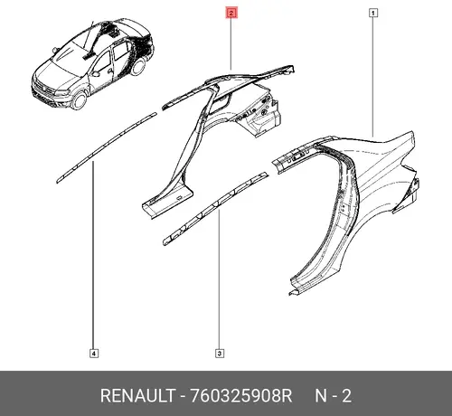 Крыло RENAULT 760325908R